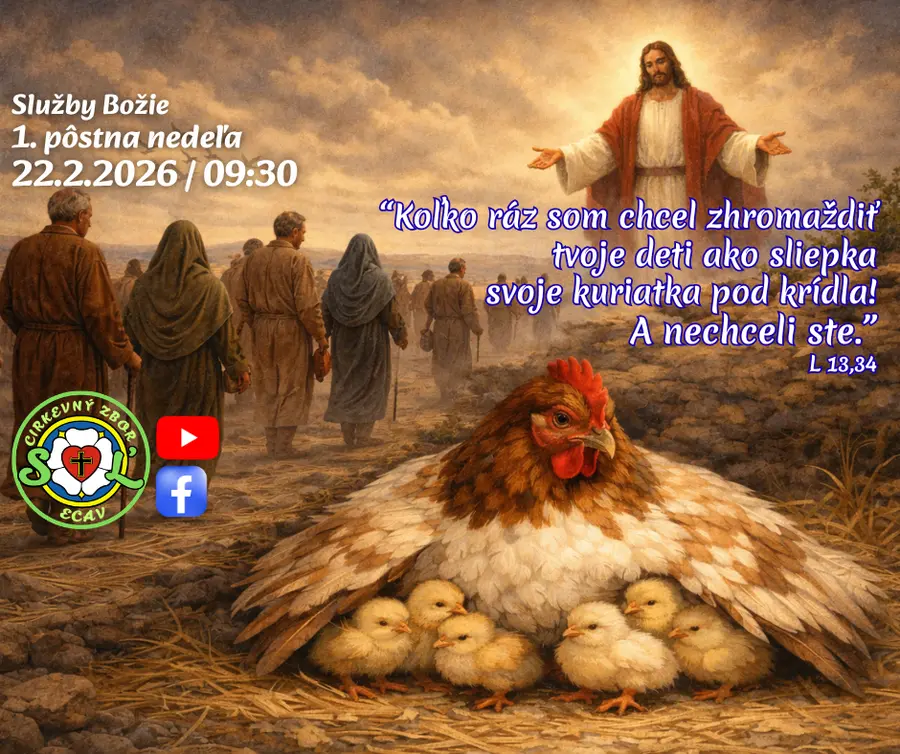 SLUŽBY BOŽIE ǀ 1. PÔSTNA NEDEĽA ǀ 22.2.2026