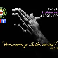SLUŽBY BOŽIE ǀ 2. PÔSTNA NEDEĽA ǀ 1.3.2026