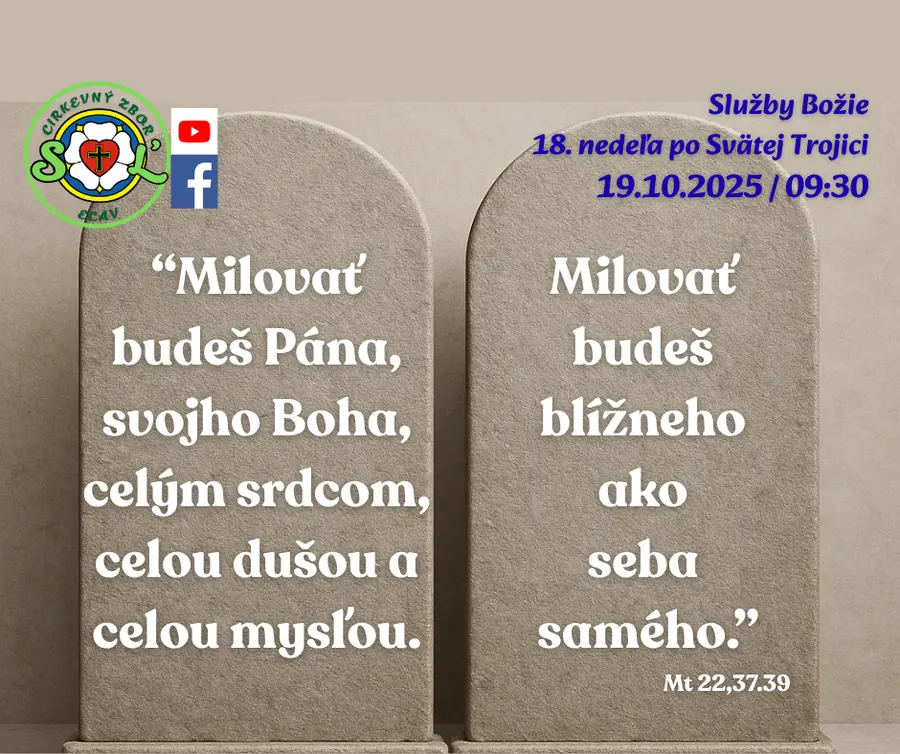 SLUŽBY BOŽIE│18. NEDEĽA PO SVÄTEJ TROJICI│19.10.2025