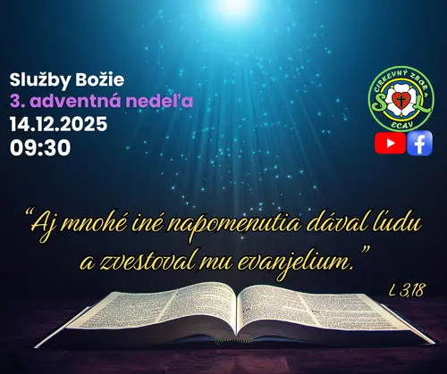 SLUŽBY BOŽIE│3. ADVENTNÁ NEDEĽA│14.12.2025