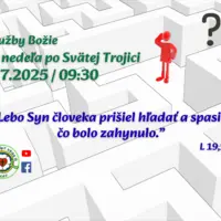 POZÝVAME VÁS NA SLUŽBY BOŽIE│3. NEDEĽA PO SVÄTEJ TROJICI│6.7.2025