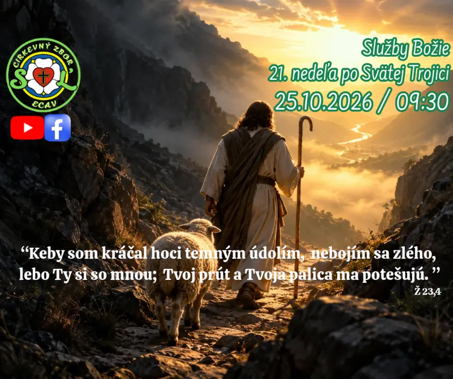 POZÝVAME VÁS NA SLUŽBY BOŽIE ǀ 21. NEDEĽA PO SVÄTEJ TROJICI ǀ 25.10.2026