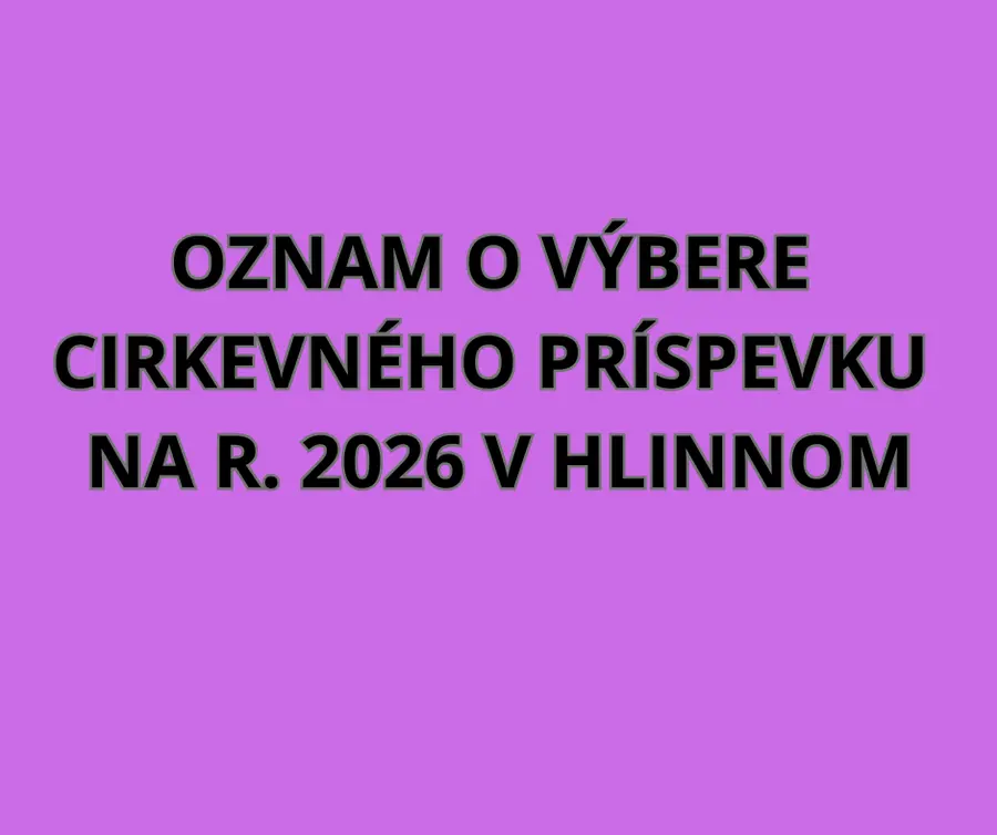 Oznam o výbere CP v Hlinnom